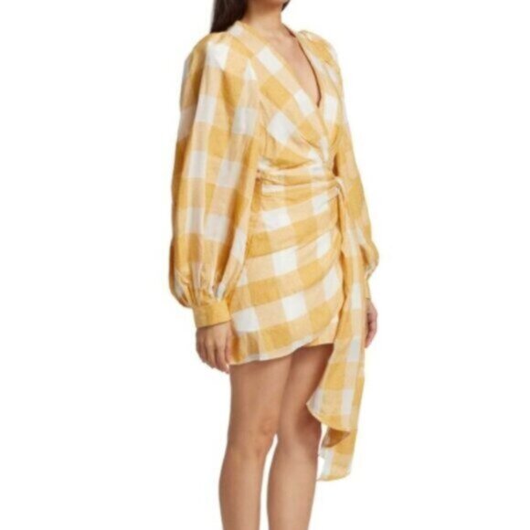 Acler Sutherland Checkered Wrap Mini Dress - Picture 3 of 16